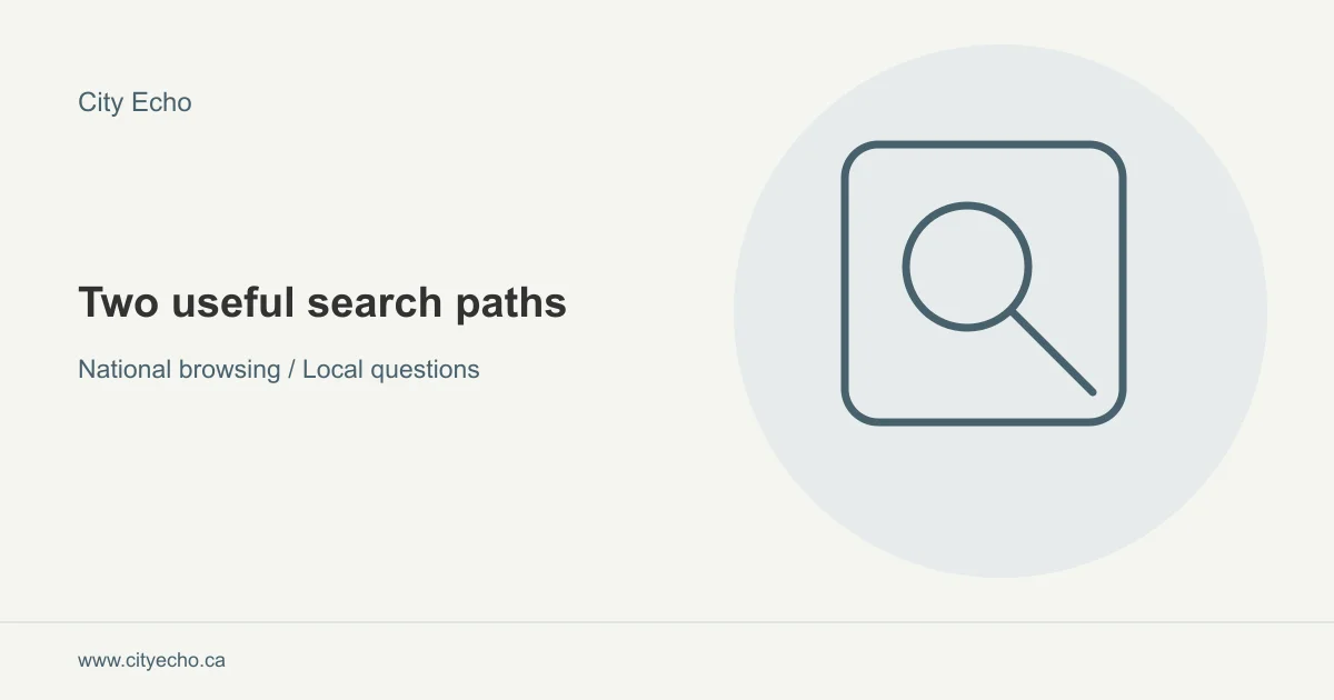 National browsing and local enquiry as complementary search paths