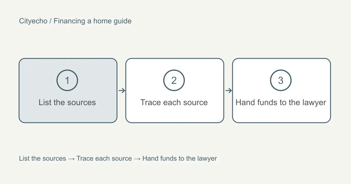 Funds for closing: down payment sources, HBP, FHSA and bridge financing: a visual checklist