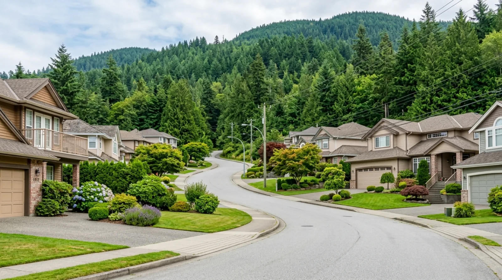A two-storey 1990s family home on a quiet Citadel street in Port Coquitlam, with a landscaped front yard and attached double garage
